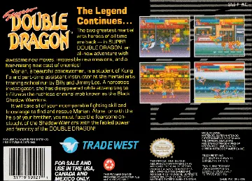 Super Double Dragon (USA) box cover back